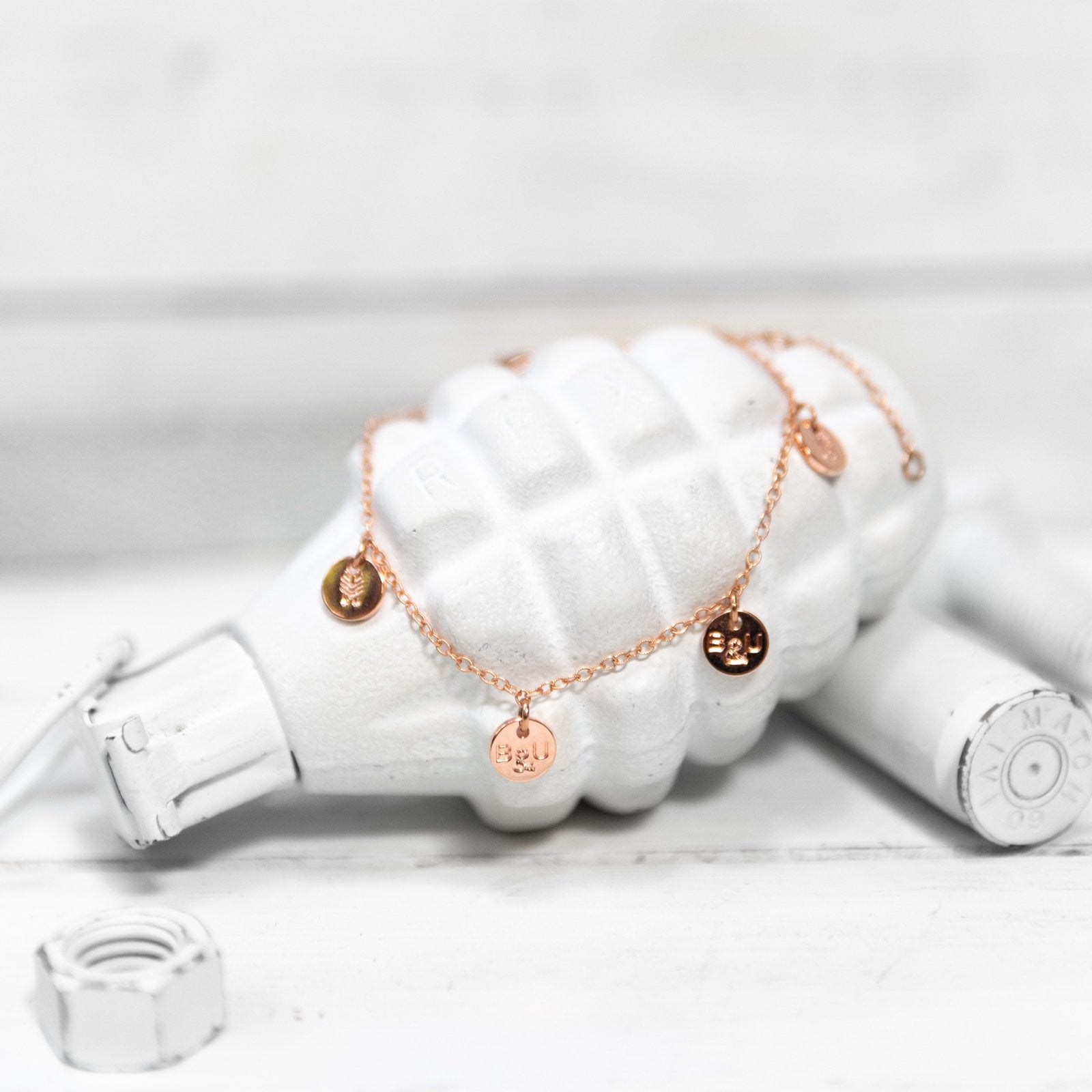 Mini - Multi Charms w Studs & Beads Bracelet